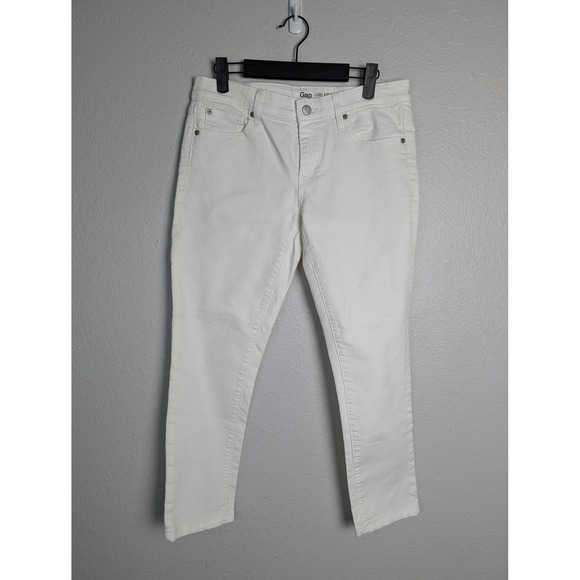 GAP Denim - Gap Jeans Womens 10 White Boyfriend Mid Rise Light Wash Denim 27 Inseam